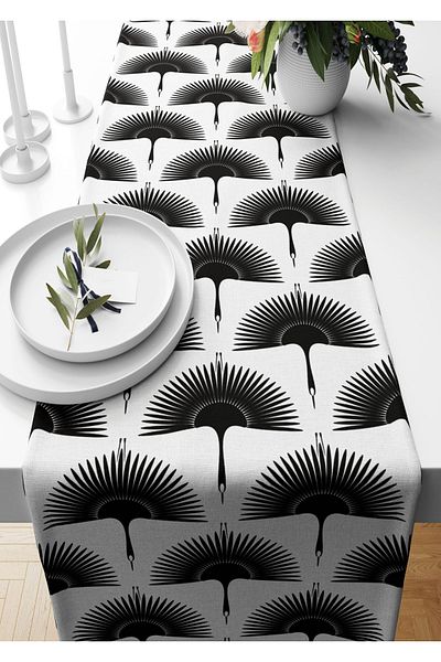Pilloveland Runner stork Patterned Suede Woven 140*40 cm Rn0s150