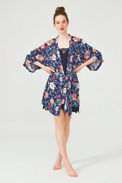 ENNA MODA Rochie kimono premium din viscoză 100% din sezonul nou, halat kimono organic, halat de zestre