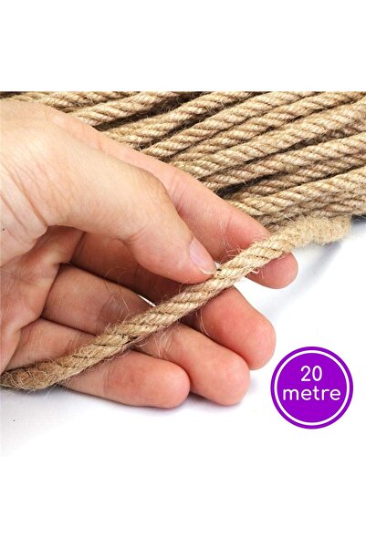 İpsan Jüt Halat Kendir Urgan İp 5mm-20 metre-Dekoratif tasarımlar için ideald...