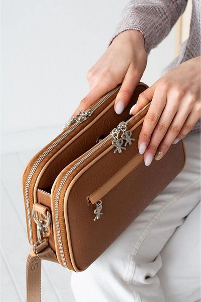 Polo Of Colors Geantă de umăr și crossbody cu curea lungă reglabilă cu 5 compartimente pentru femei