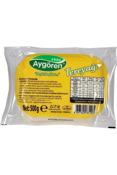 HAS AYGÖREN Has Aygören Pastörize Tereyağı(500 Gr.)
