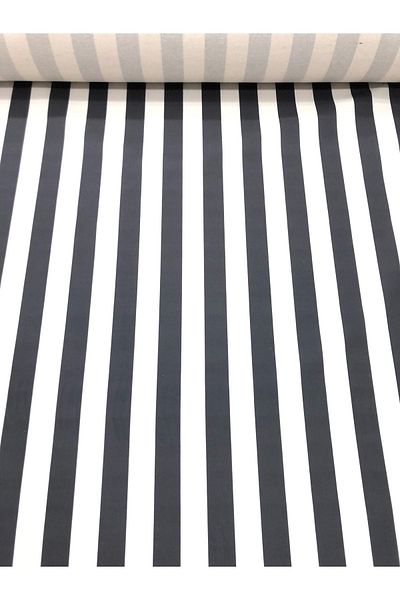 Bakırcı Kumaş Smoked White Striped Upholstery Fabric