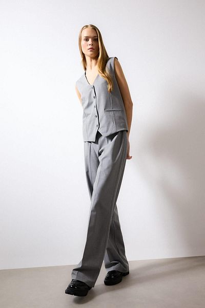 DeFacto High Waist Wide Leg Classic Pants - B7495Ax24Sp