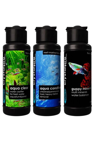 Crystalpro Guppy Lepistes Balıkları Için Üçlü Bakım Seti 3x125ml