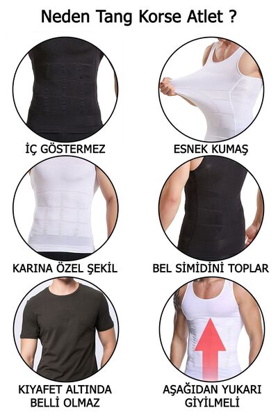 Young Fit Men's corset undershirt waist corset toner 2 piece set slimming corset undershirt
