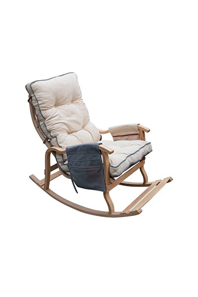 Reyo Home Indigo Gri Krem Sallanan Sandalye Dinlenme,emzirme,tv,okuma,koltuğu Berjer