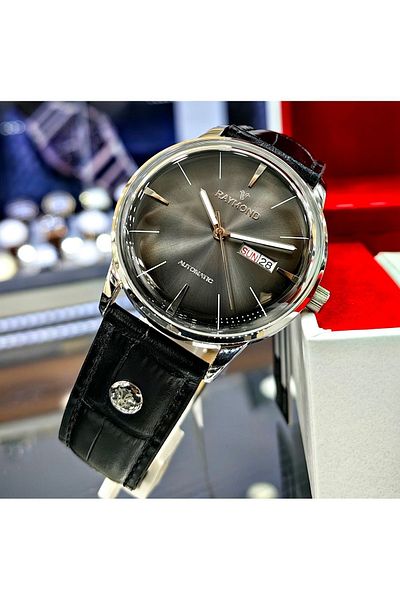Raymond Black Classic Automatic Mechanism Men's Wristwatch