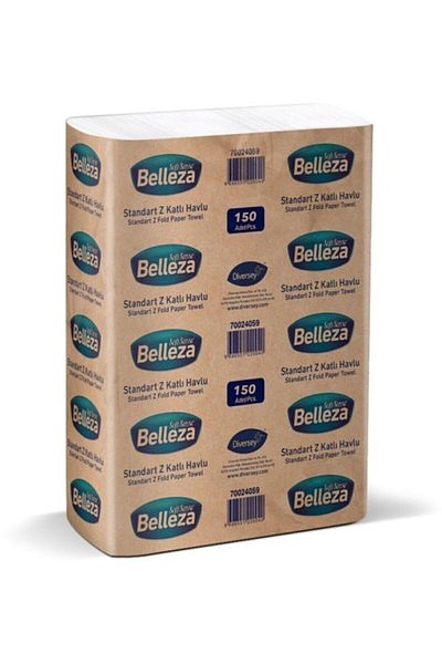 BELLEZA Standard Z Layer Dispenser Towel 20x24 Cm 150 Ypr X 12pcs70024059