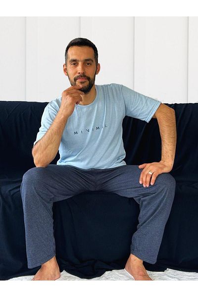 Sude HOMEWEAR Men's Short Sleeve Pajama Set - SUMMER