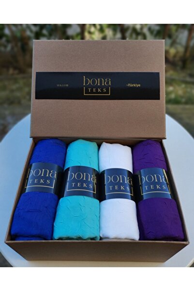 bona Teks طقم شال بامبو كراس 4 قطع