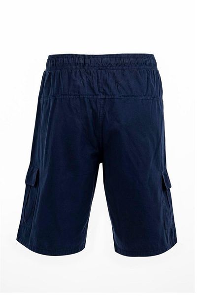 Miami Beach Unisex Linen Shorts - Navy Blue, Cargo Pocket and Elastic Waist, 100% Cotton