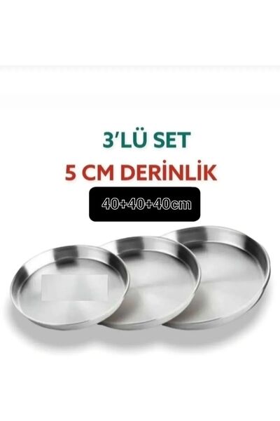 Yıldız çelik 3 Adet Alüminyum Baklava Börek Fırın Tepsi 40cm