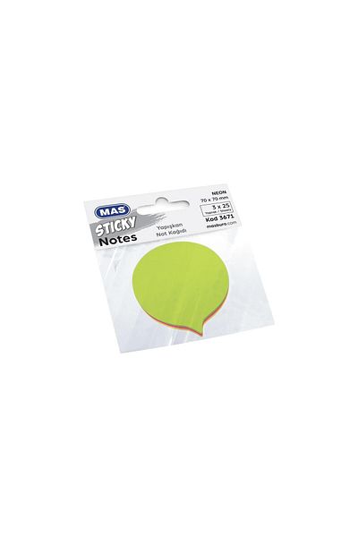 Mas Mixed Color Balloon Shaped 75 Sheets Adhesive Note Paper