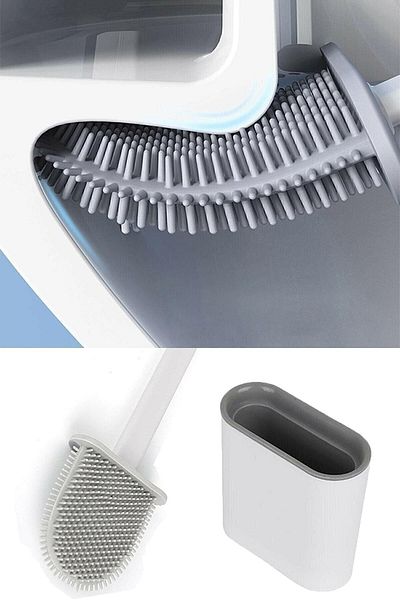 SİHİRLİ MOP يمكن تعليق فرشاة المرحاض المصنوعة من السيليكون على لاصق الحائط