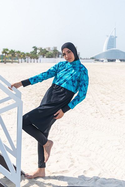 Remsa Mayo Remsa Fully Covered Hijab Swimsuit R036 Black Berrin
