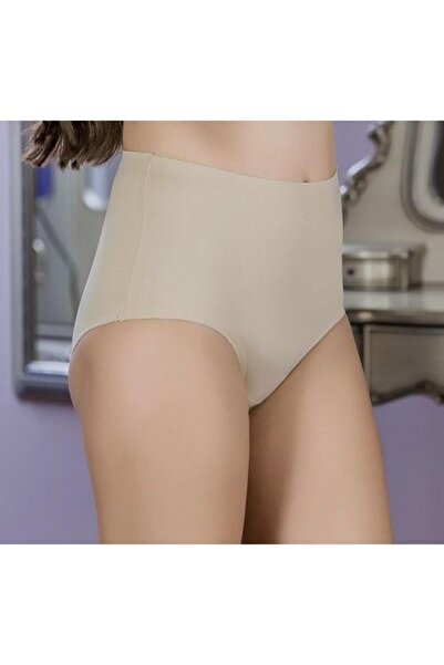 MOONLİGHT Moonlight 4008 Ten Poliyamid Lazer Kesim Silikonlu Orta Bel Kadın K...