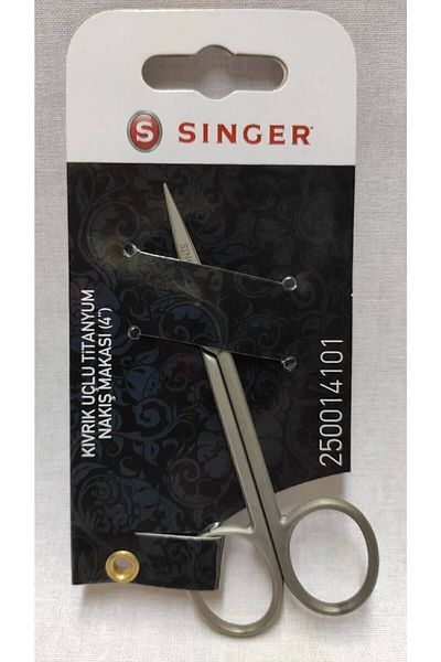SİNGER مقص تطريز تيتانيوم ذو طرف منحني