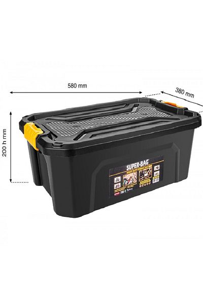 SUPERBAGCOM Large Volume and Lockable 30 Lt Super Bag Storage Box - Asr-4036