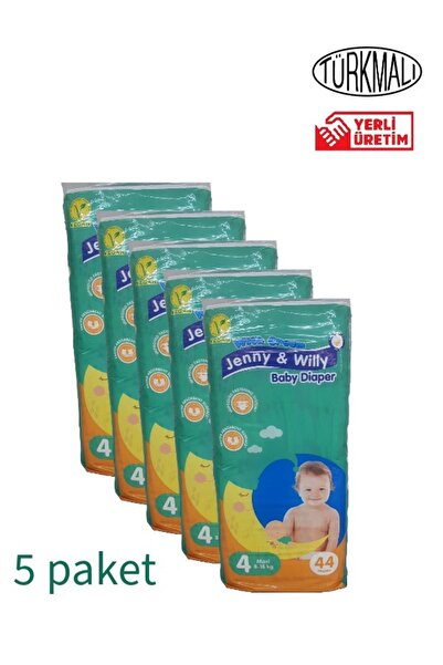Jenny & Willy BEBEK BEZİ MAXİ (4 NUMARA ) 8-18 KG 5 Lİ PAKET 220 ADET JENNY &...