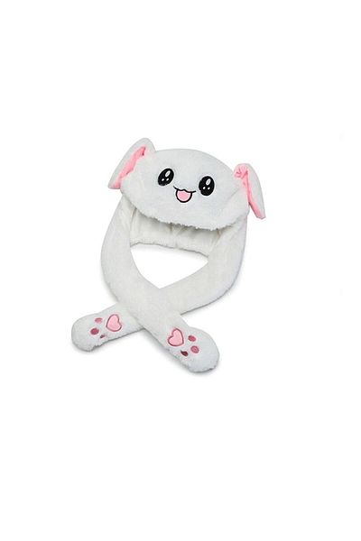 SYNOPE Cute Luminous Rabbit Hat Beanie Winter Moving Rabbit Ears Children's Hats Fluffy Beanie