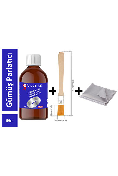 yavulu Gümüş Cilası, Gümüş Parlatıcısı, Altın Parlatıcısı Set Fırça+Bez+Parla...