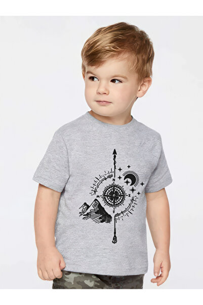 oneagılyazı تصميم البوصلة - تي شيرت مطبوع للأطفال