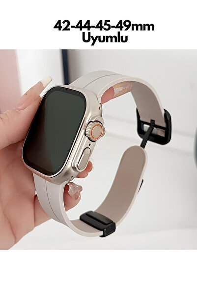 Favors Apple Watch 1/2/3/4/4/5/6/7/8/8/9/Se/Ultra/Ultra2 Compatible 42-44-45-49mm Silicone Band with Magnet