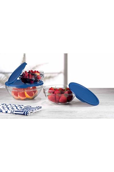 Paşabahçe Feyzade Chef's Blue Storage Container - 3 Pieces 1135Cc