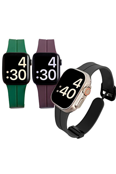Favors Apple Watch 1/2/3/4/4/5/6/7/8/8/9/Se/Ultra/Ultra2 Compatible 42-44-45-49mm Silicone Band with Magnet
