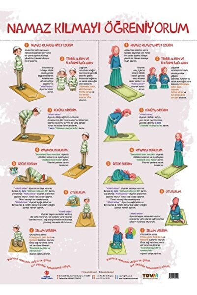 Türkiye Diyanet Vakfı Yayınları Namaz Kılmayı Öğreniyorum Poster 50x70