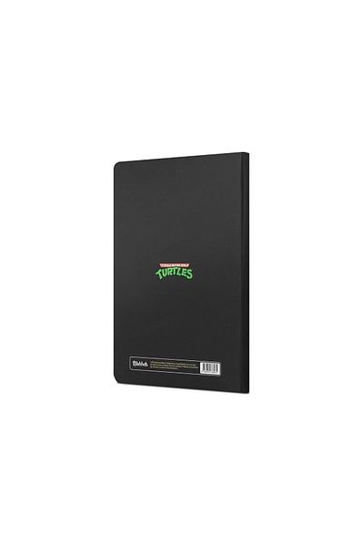 Mabbels Ninja Turtles Black Lined Butik Notebook with Hard Cover - 80 Sheets