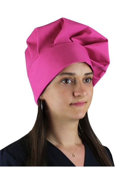 DrMia Unisex Chef Cook Cap Cook Hat Mushroom Cap Alpaca Fabric Fuchsia