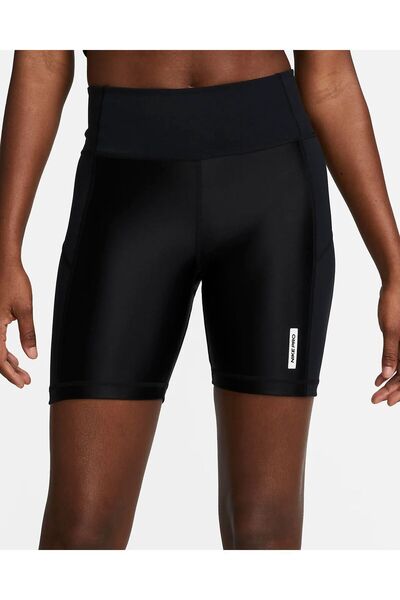 Nike Pro Mid-Rise 7" Membership Biker Parlak Siyah Kadın Şort