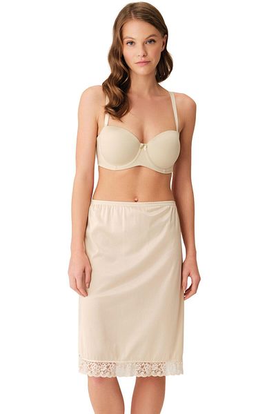 Anıl Lingerie Γυναικείο ύφασμα από πολυαμίδιο με δαντέλα κάτω από το γόνατο-Μήκος κάτω φούστα (0611)