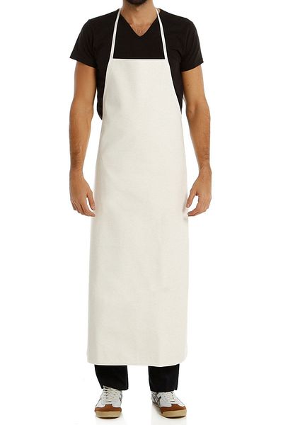 DrMia Pvc Apron White Color Kitchen Cook Dishwasher Housekeeper Hanging Work Apron Hanging Apron Waterproof