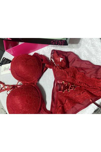 Anıl Supported Rope Lacing Detailed Bra Set