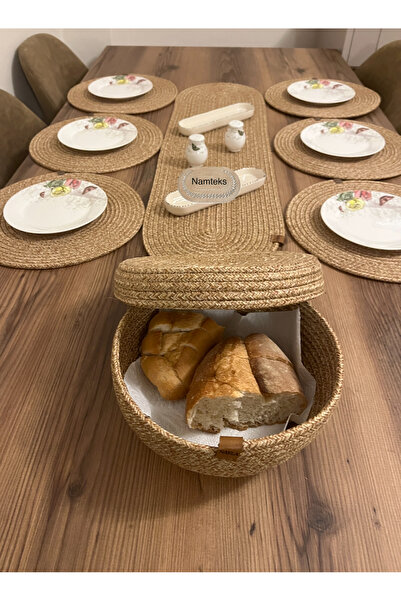 naylişhome American Service Jute Set - Runner, Flatboard, Gift, Față de masă și Set de cină