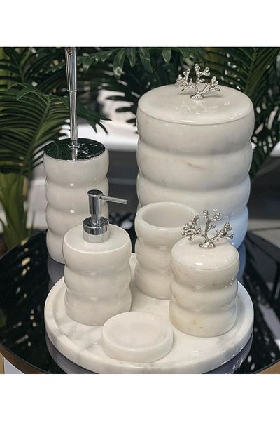 ege gross 7-Piece Curved Bathroom Set - Real Marble