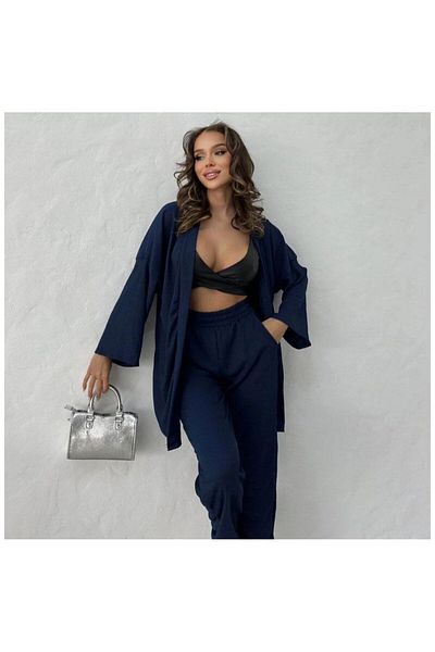 SEVENLINE WOMEN'S KIMONO BÜRÜMCÜK TOP AND BOTTOM SET
