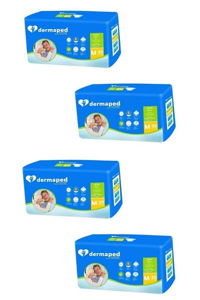 Dermaped M 30 Pack of 4 Pack Patient Diapers with Waistband