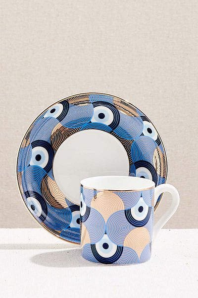 Paşabahçe 2-Piece Cup Evil Eye Ring Set - 1 PC