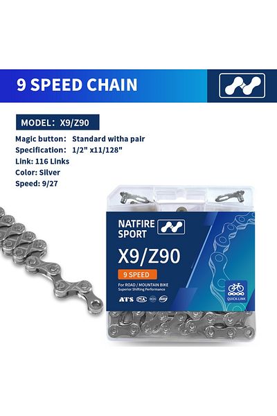 Choice سلسلة دراجة NATFIRE 6 7 8 9 10 11 12 سرعة فيلوسيداد مطلية بالفضة سلسلة دراجات جبلية ...