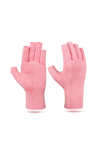 Choice M pink Relieve Hand Discomfort with 1pair Fingerless Compression Gloves
