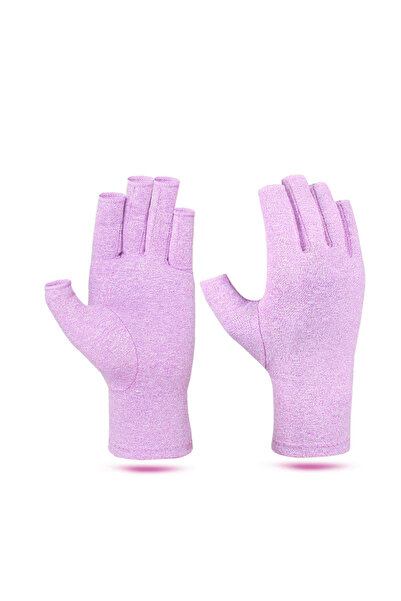 Choice S purple Relieve Hand Discomfort with 1pair Fingerless Compression Gloves