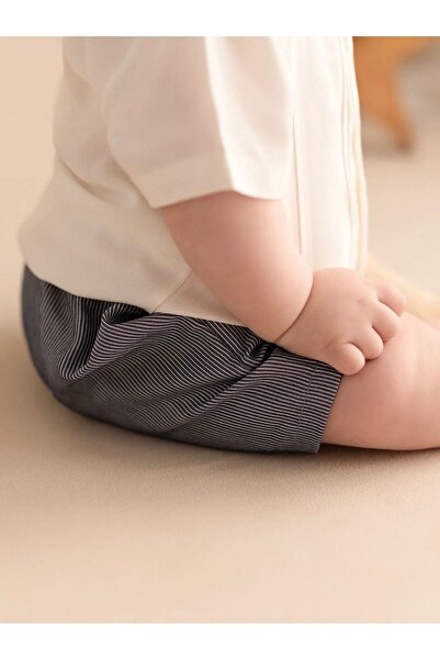 LC Waikiki KANZ Bisiklet Yaka Kısa Kollu Erkek Bebek Gömlek ve Şort 2'li Takım