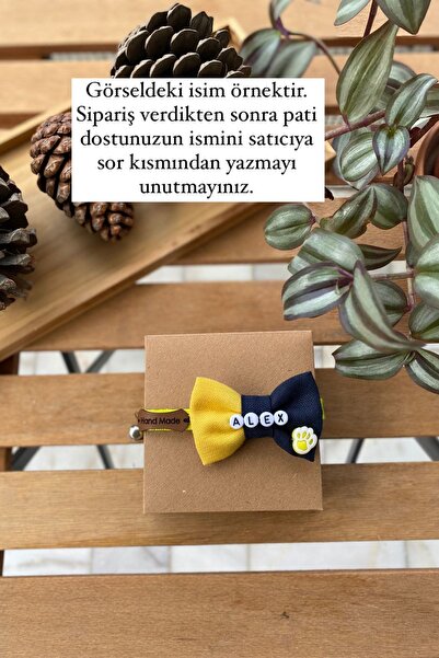 Minikpaw aksesuar Kumaş Papyon Tasma Lacivert-sarı