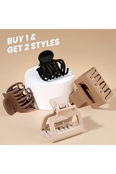 Choice 8Pcs Medium Claw Hair Clips for Women Matte 2-Inch Rectangle & 1.6-Inch Double Row Teeth Small Hair Claw...