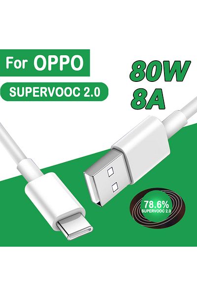Choice كابل شاحن سريع 150 سم من Oppo 80 وات Supervooc 2.0 USB Type C 8a لهاتف Reno8 Reno9 Reno10 Pro K10 Fi