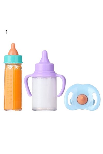 Choice زجاجات عصير حليب سحرية مقاس 18 بوصة مع مرايل مصاصة تناسب دمى حديثي الو...