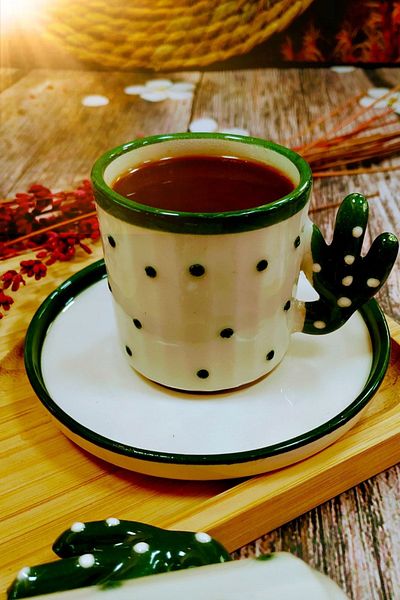 Otogar Çini Handmade Turkish Coffee Espresso Gift Cup 90 Ml 2-Person Cup Set